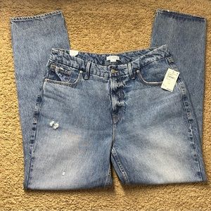 Brand New Womens Good American 100% Cotton 90’s Straight Denim Jeans Size 14/32